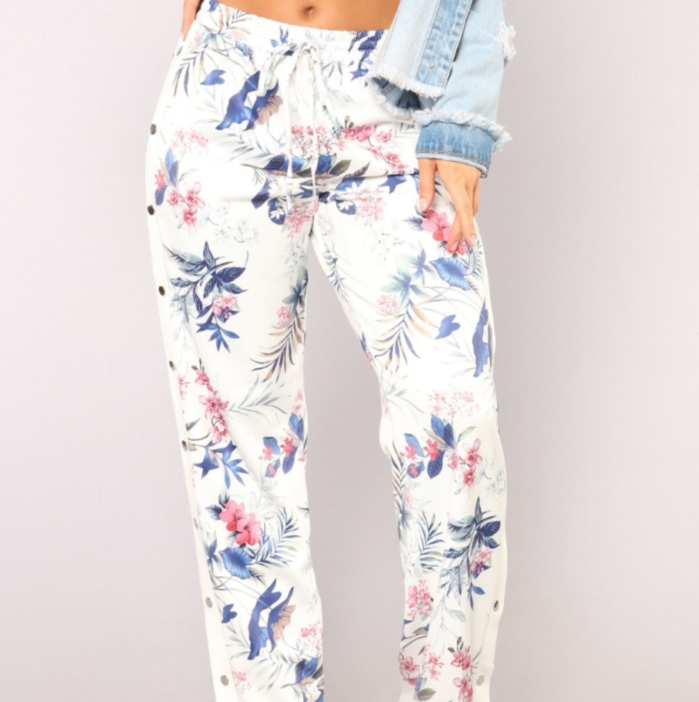 Nalani snap side pants white 3x